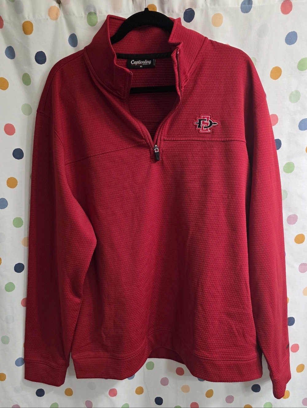XL Mens ♧ San Diego State SDSU ♧ 1/4 zip sweatshirt by Captivating Apparel